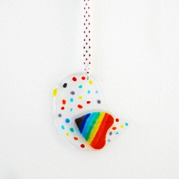 Love Bird with Rainbow Heart, Hanging Version