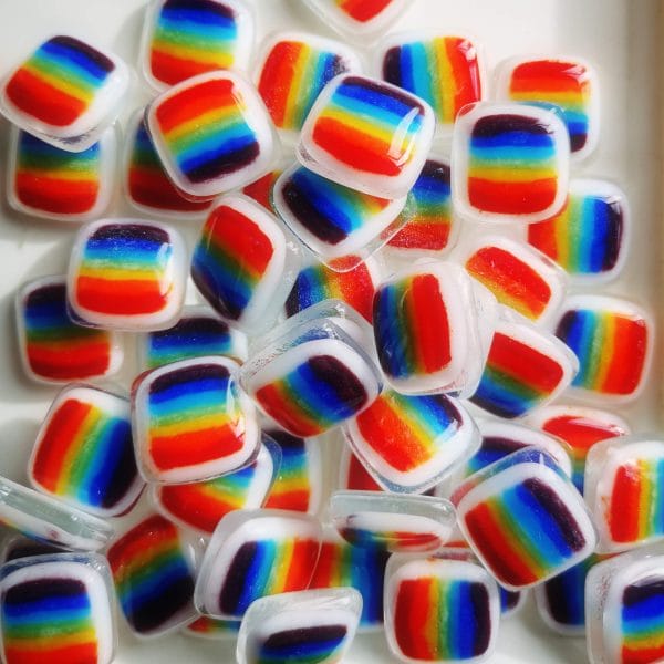 Fused Glass Handmade Mini Rainbow Magnets