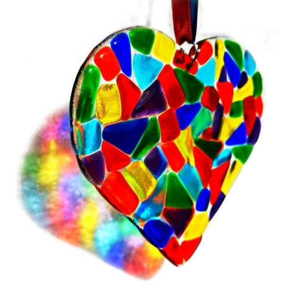 Rainbow Heart Hanging Suncatcher