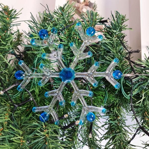 Large Snowflake Fused Glass Christmas Decoration