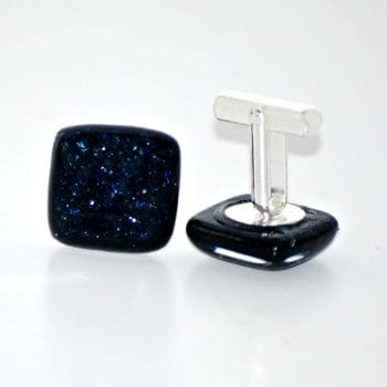 Blue Glass Cufflinks by Rainbow Lux Glass