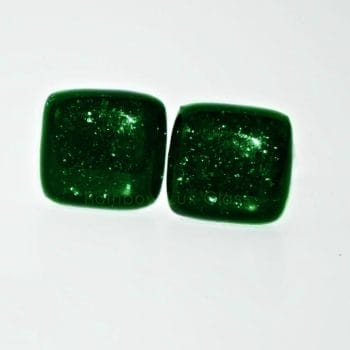 Green Sparkle Cufflinks by Rainbow Lux Glass