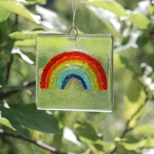 Personalised Rainbow Fused Glass Suncatcher