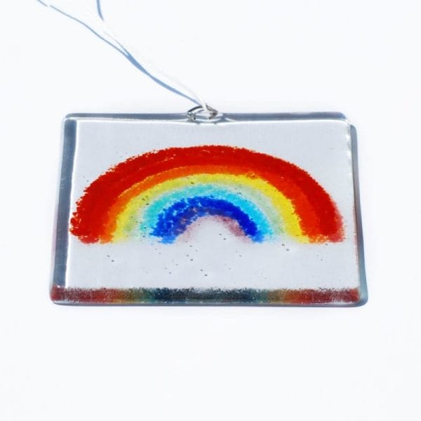 Personalised Rainbow Fused Glass Suncatcher