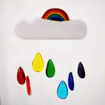 Rainbowdrops - Glass Rainbow cloud with rainbow droplets