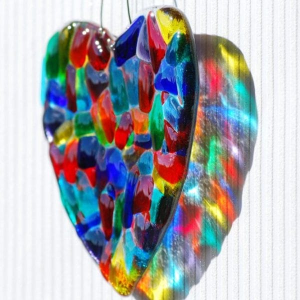 Rainbow Heart Hanging Suncatcher