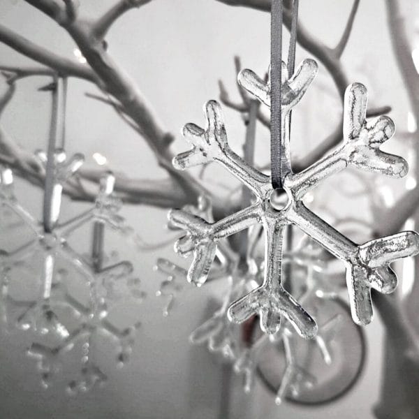 Small Glass Snowflake Clear
