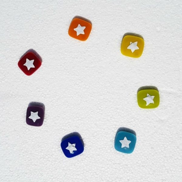 Rainbow Mini Magnets with Stars, Set of 7