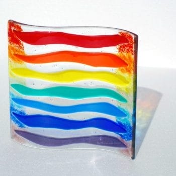 Fused Glass Rainbow Wave