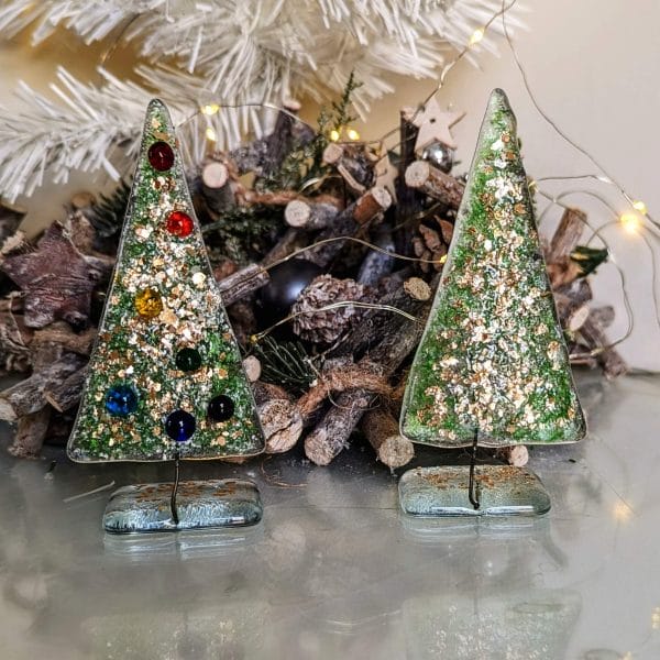 Fused Glass Stand Up Christmas Tree